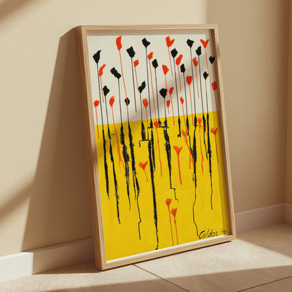 Premium Poster of Abstract Floral Design with Vibrant Colors Posters