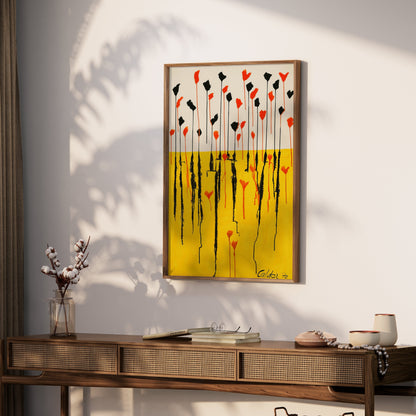 Premium Poster of Abstract Floral Design with Vibrant Colors Posters