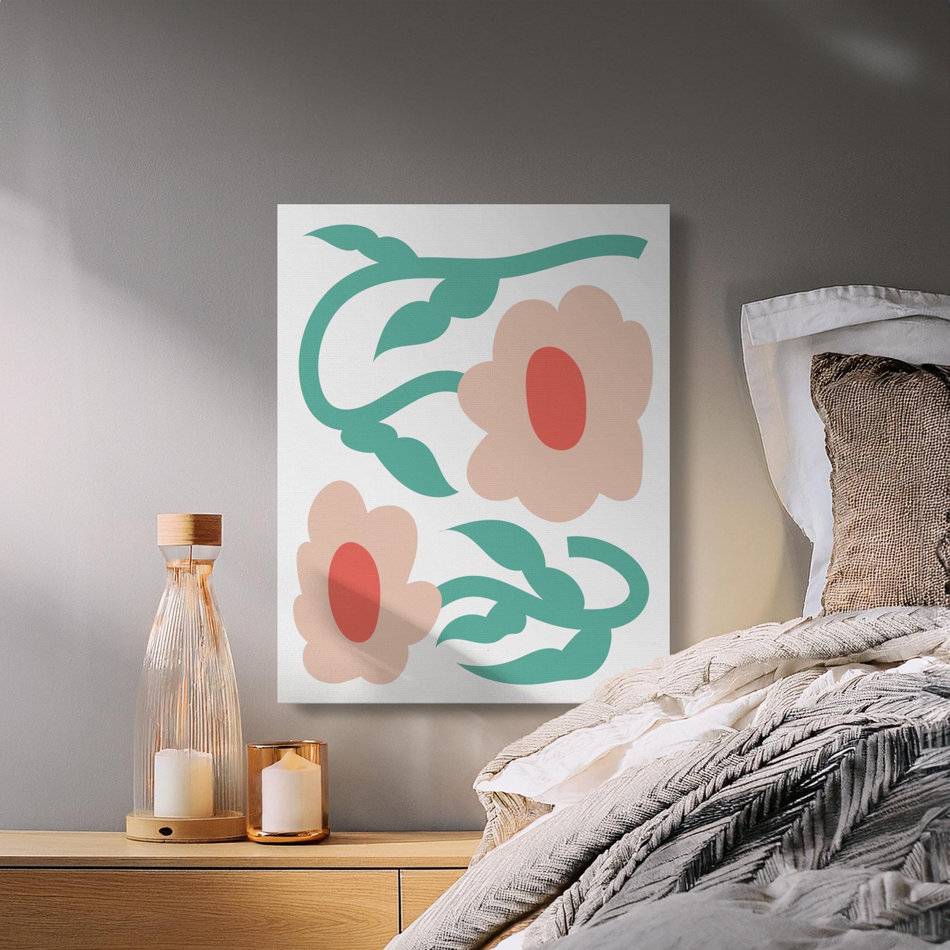 Premium Poster of Abstract Floral Wall Art Home Decor Canvas Wraps