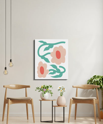 Premium Poster of Abstract Floral Wall Art Home Decor Canvas Wraps