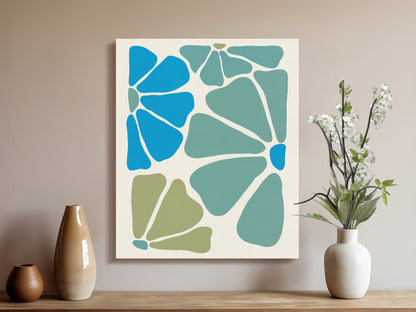 Premium Poster of Abstract Floral Wall Art in Bold Colors Canvas Wraps