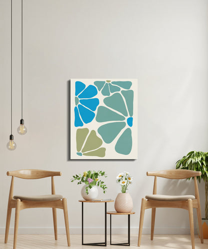Premium Poster of Abstract Floral Wall Art in Bold Colors Canvas Wraps