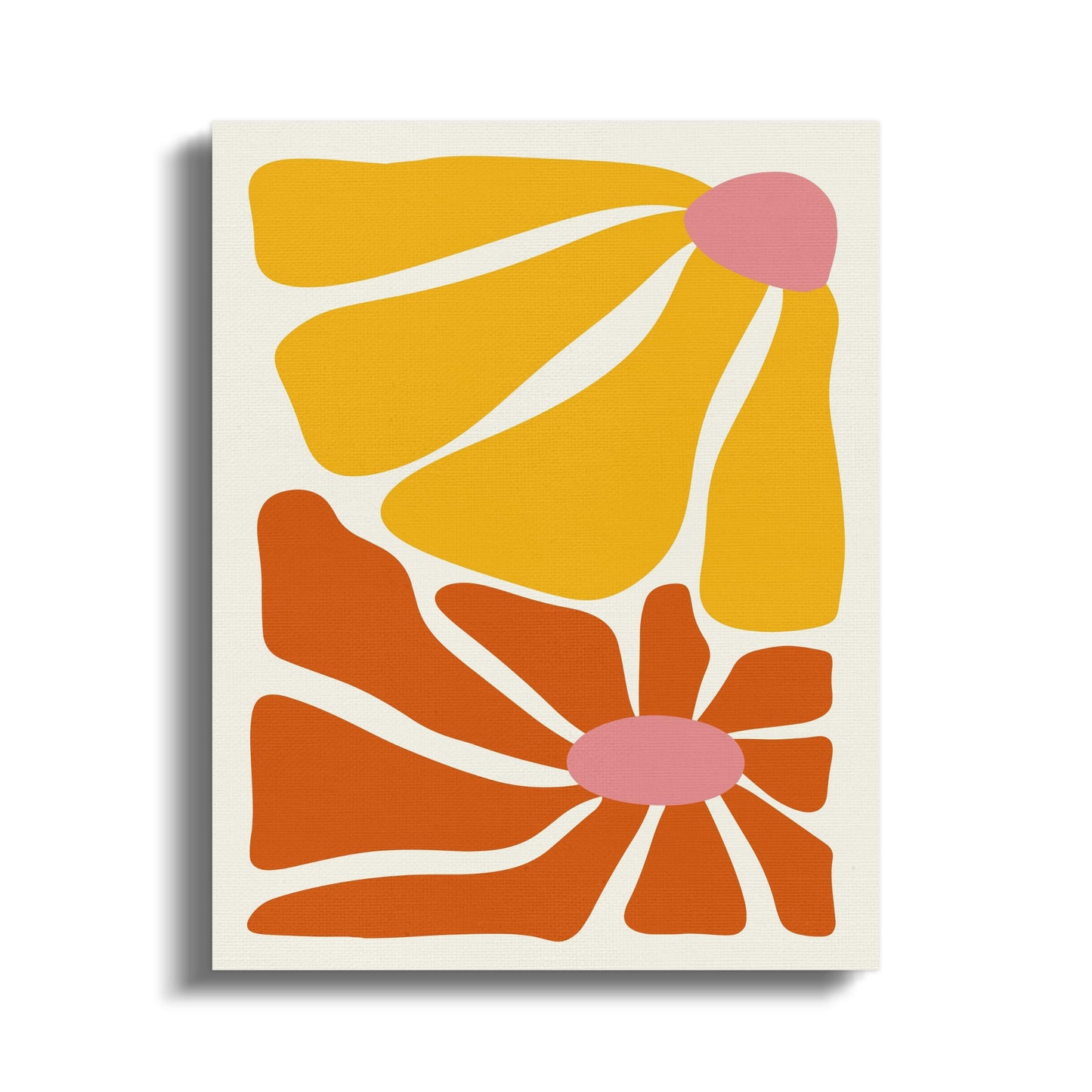 Premium Poster of Abstract Floral Wall Art with Vibrant Colors Canvas Wraps