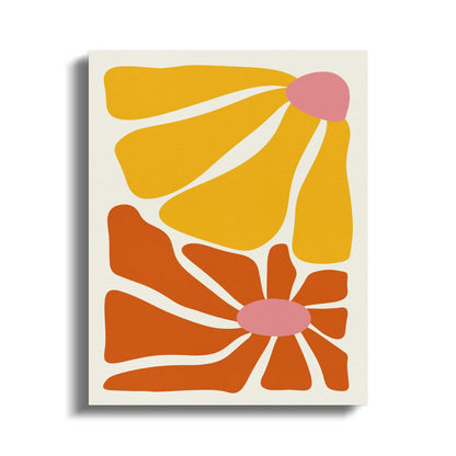 Premium Poster of Abstract Floral Wall Art with Vibrant Colors Canvas Wraps
