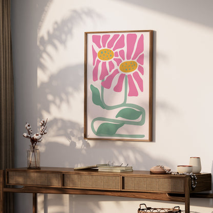 Premium Poster of Abstract Flower Duo Vibrant Art Printed Posters