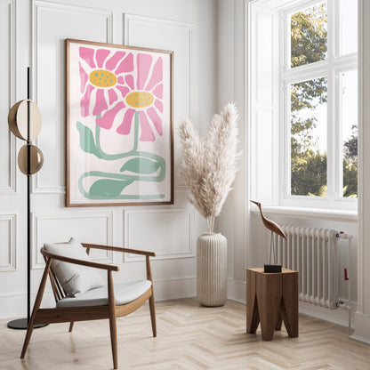 Premium Poster of Abstract Flower Duo Vibrant Art Printed Posters