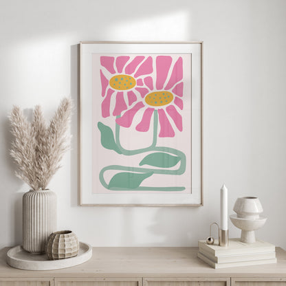 Premium Poster of Abstract Flower Duo Vibrant Art Printed Posters