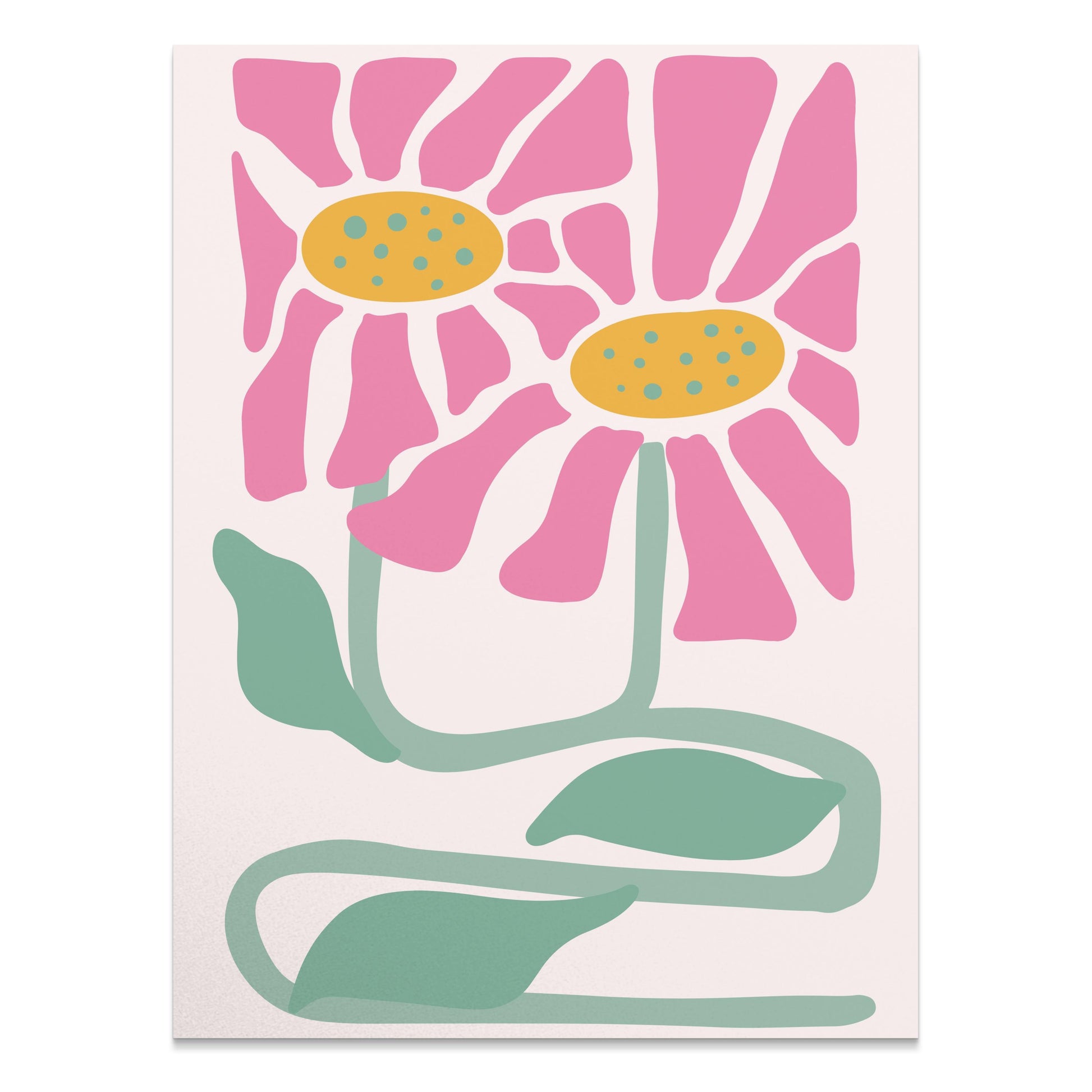 Premium Poster of Abstract Flower Duo Vibrant Art Printed Posters