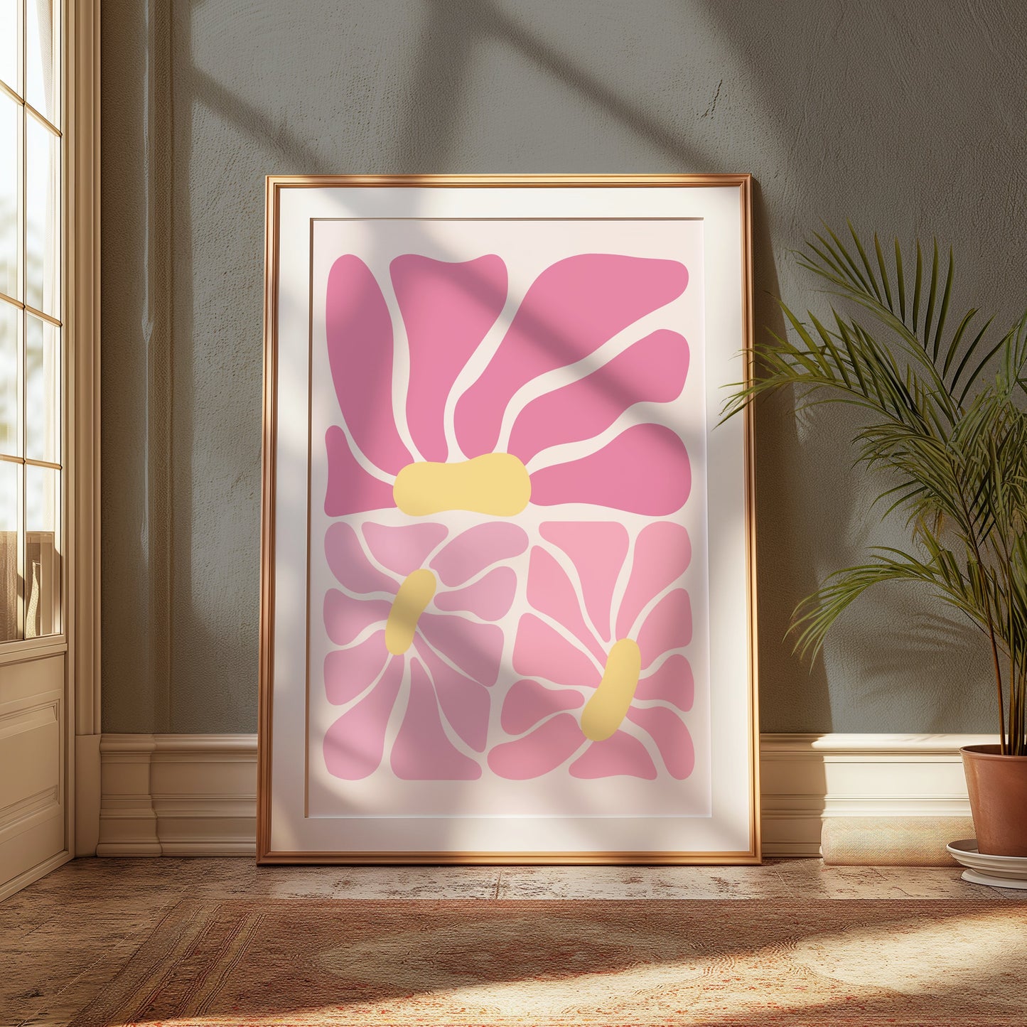 Premium Poster of Abstract Flower Shapes Art Decor Posters