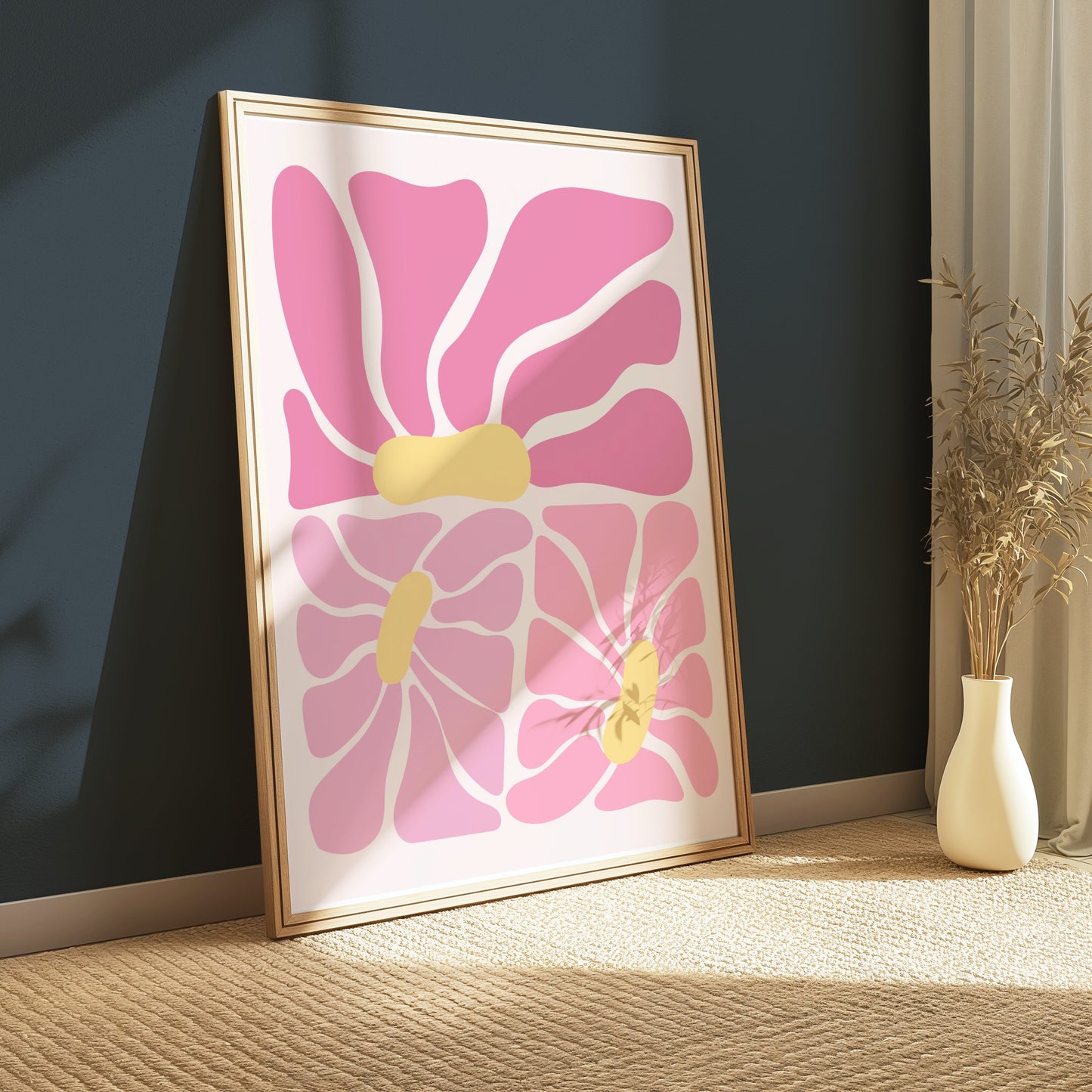 Premium Poster of Abstract Flower Shapes Art Decor Posters