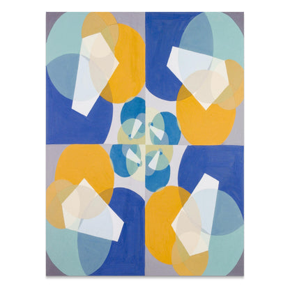 Premium Poster of Abstract Geometric Art Blue and Yellow Design Posters