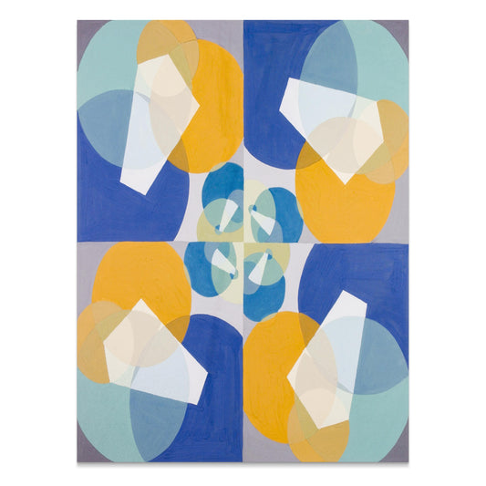 Premium Poster of Abstract Geometric Art Blue and Yellow Design Posters