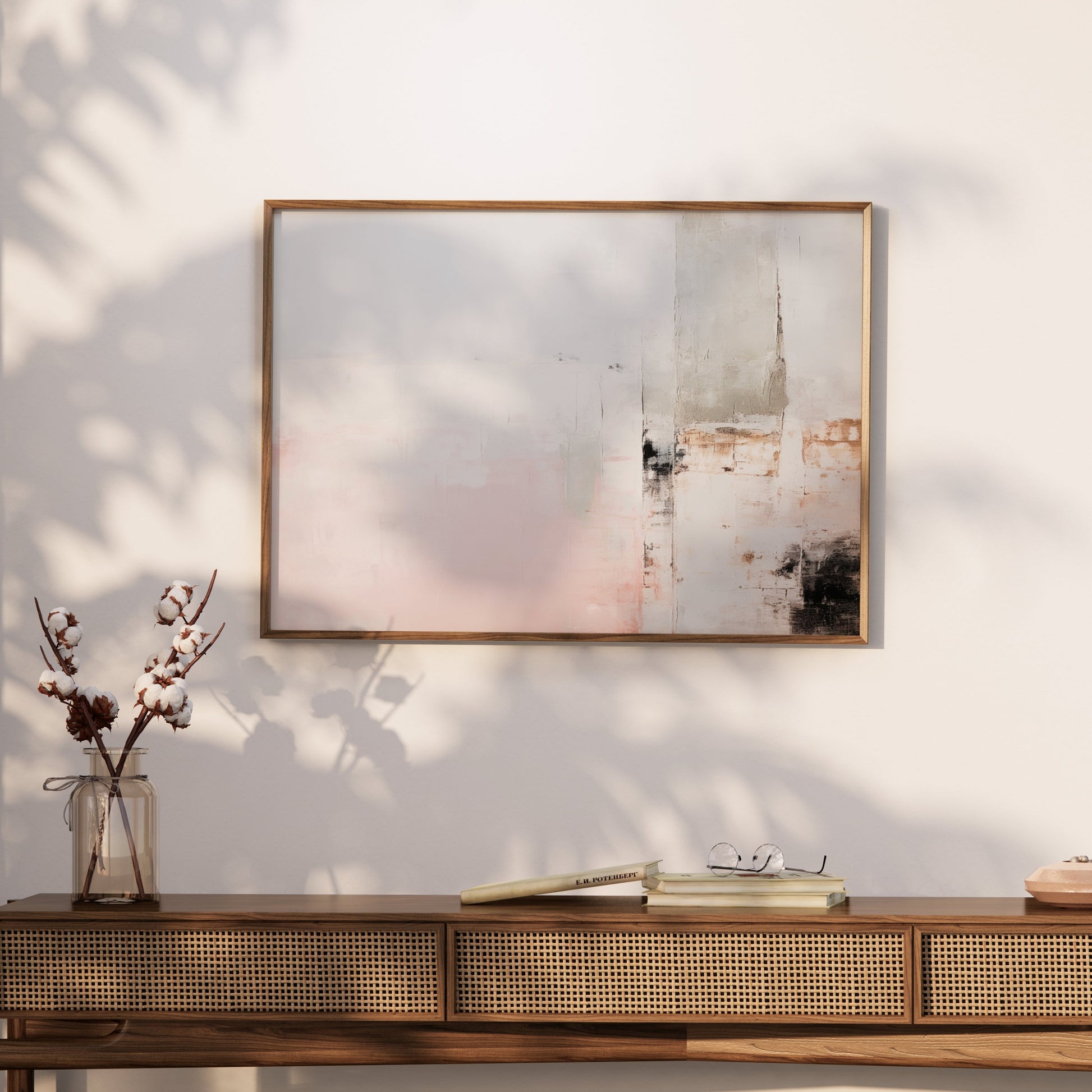 Premium Poster of Abstract Geometric Art in Pastel Tones for Modern Decor Posters