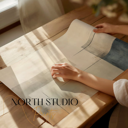 Premium Poster of Abstract Geometric Art with Muted Tones Posters