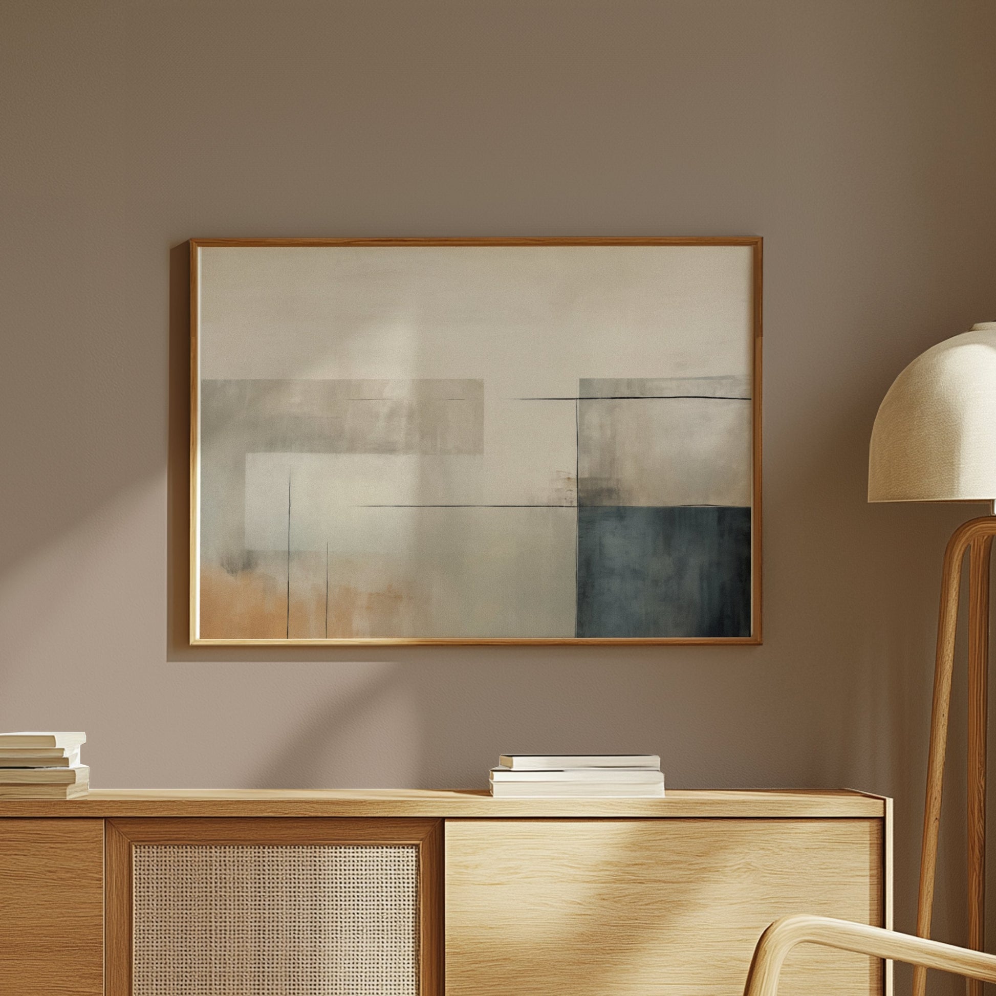 Premium Poster of Abstract Geometric Art with Muted Tones Posters