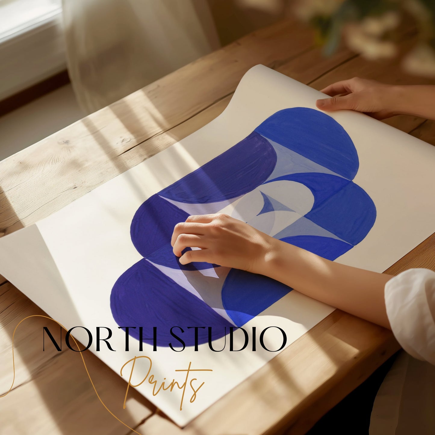 Premium Poster of Abstract Geometric Blue Purple Patterns Art Posters