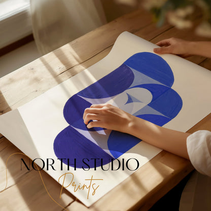 Premium Poster of Abstract Geometric Blue Purple Patterns Art Posters