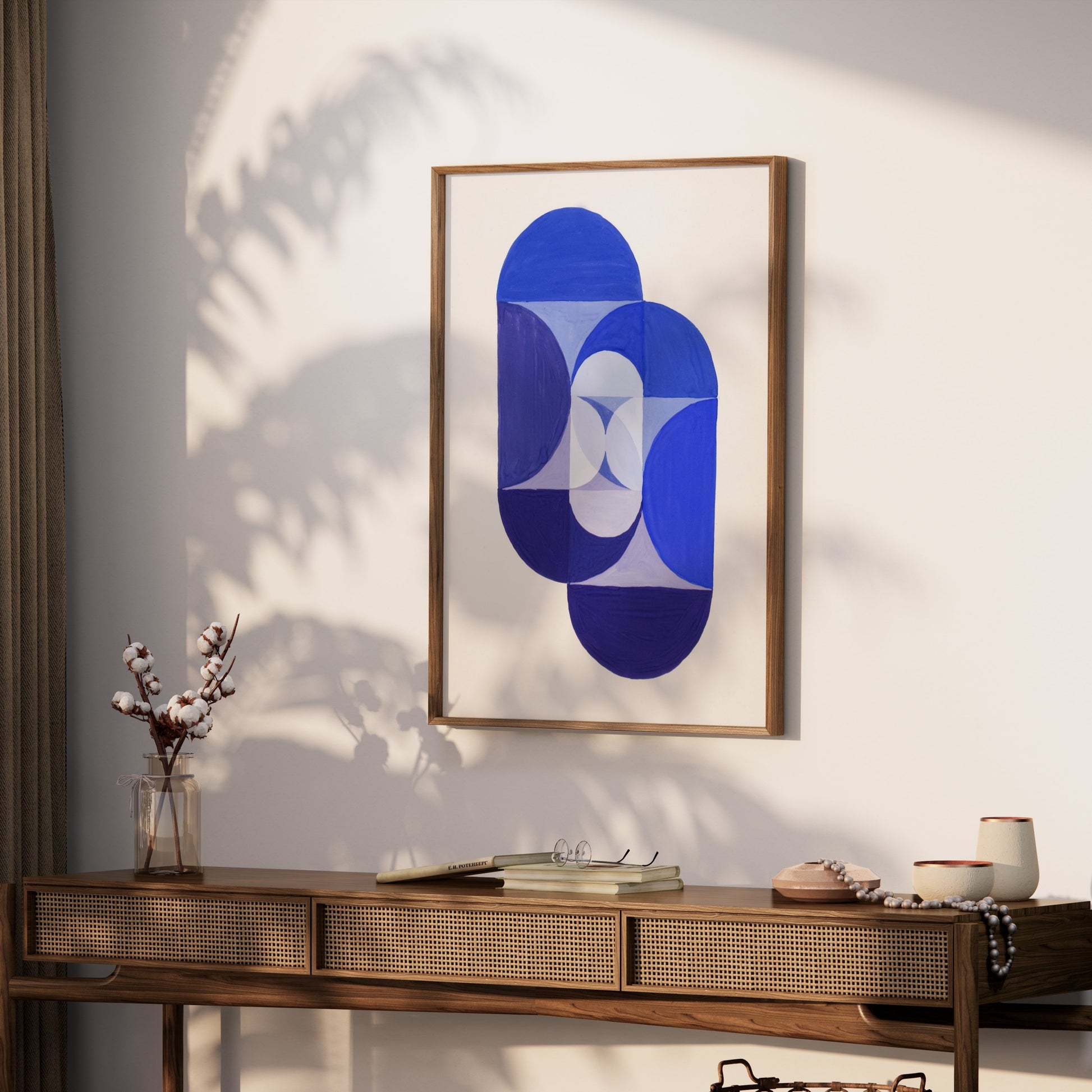 Premium Poster of Abstract Geometric Blue Purple Patterns Art Posters