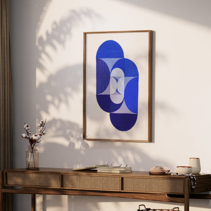 Premium Poster of Abstract Geometric Blue Purple Patterns Art Posters
