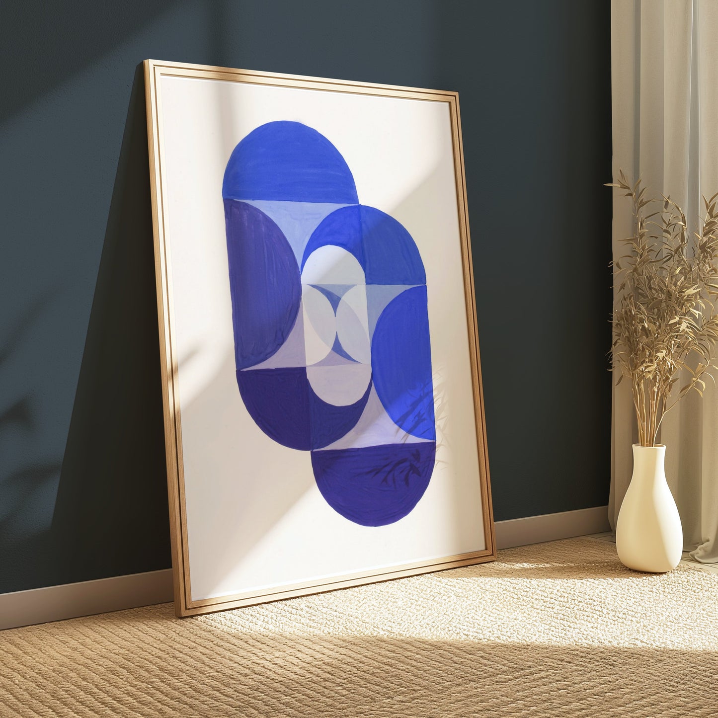 Premium Poster of Abstract Geometric Blue Purple Patterns Art Posters