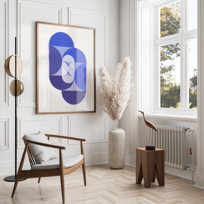 Premium Poster of Abstract Geometric Blue Purple Patterns Art Posters