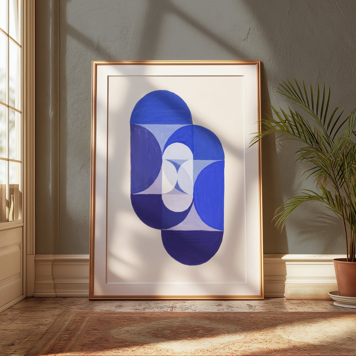 Premium Poster of Abstract Geometric Blue Purple Patterns Art Posters