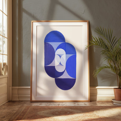 Premium Poster of Abstract Geometric Blue Purple Patterns Art Posters