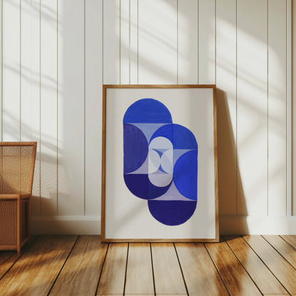 Premium Poster of Abstract Geometric Blue Purple Patterns Art Posters