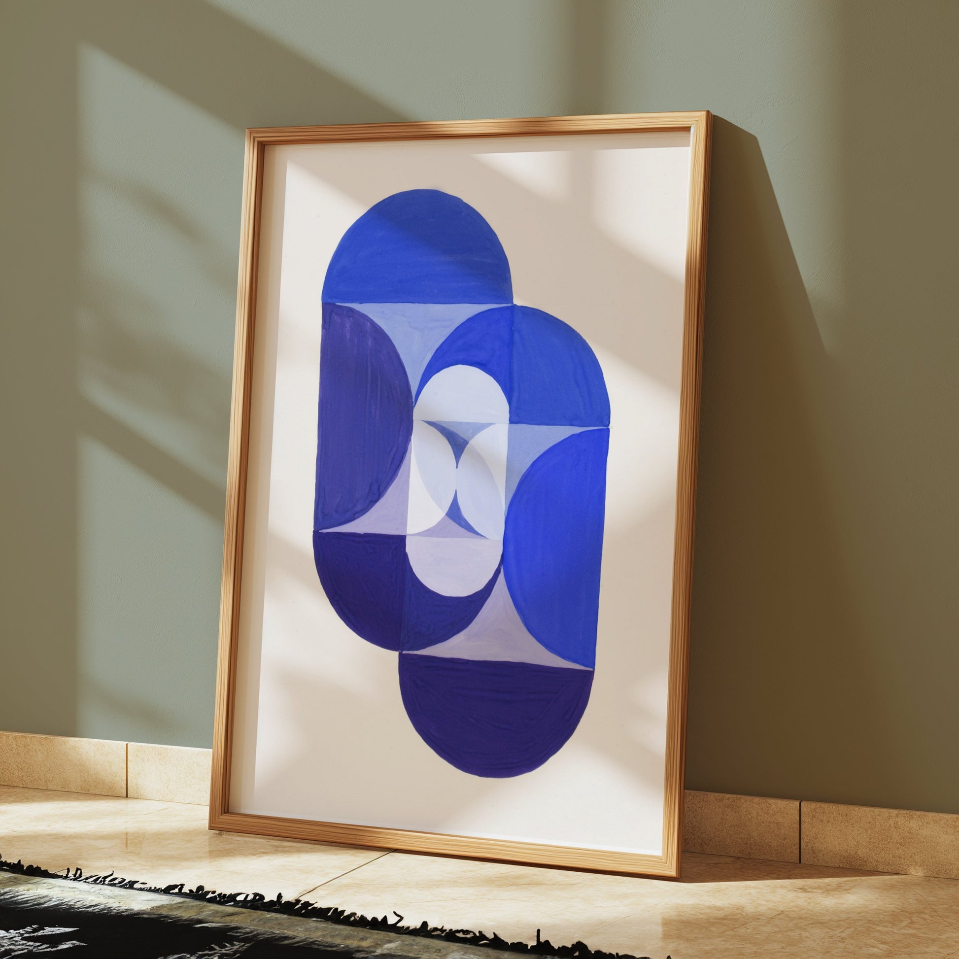 Premium Poster of Abstract Geometric Blue Purple Patterns Art Posters