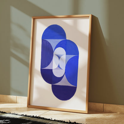 Premium Poster of Abstract Geometric Blue Purple Patterns Art Posters