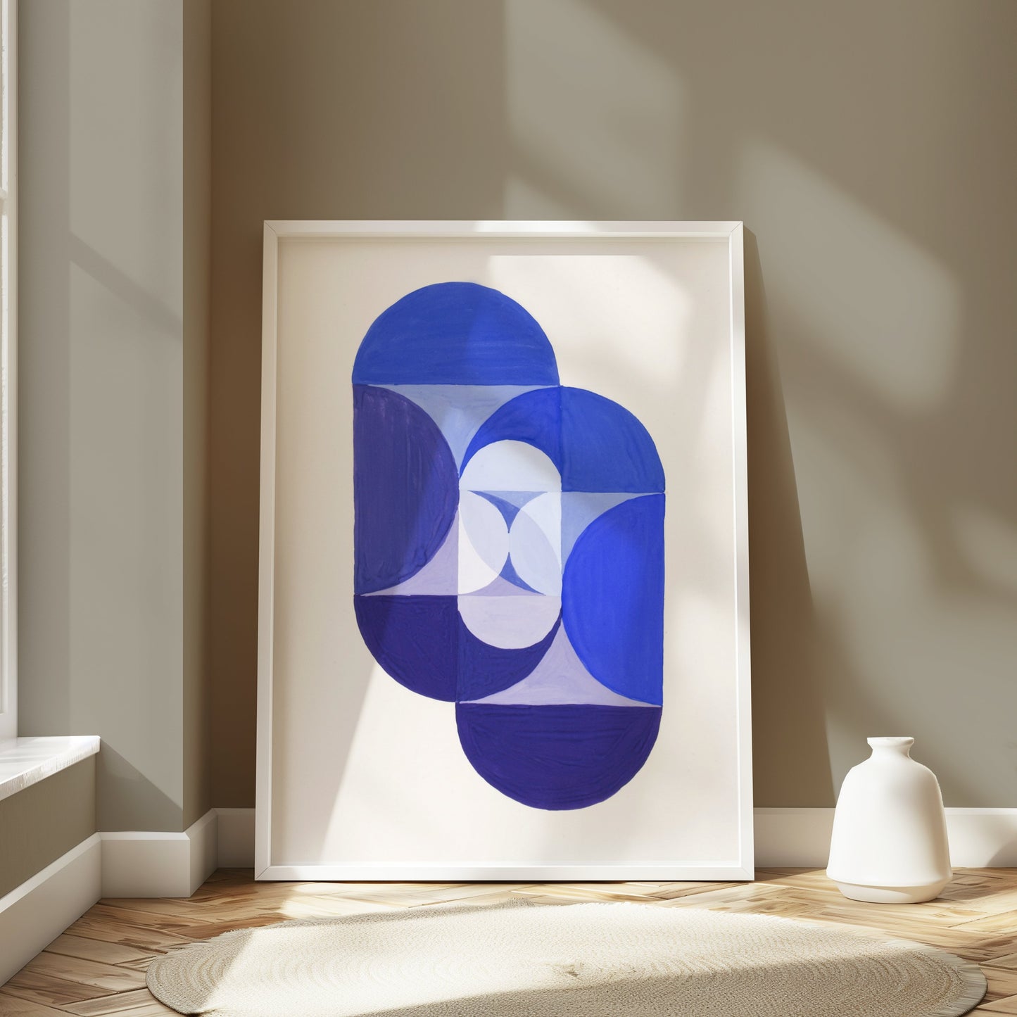 Premium Poster of Abstract Geometric Blue Purple Patterns Art Posters