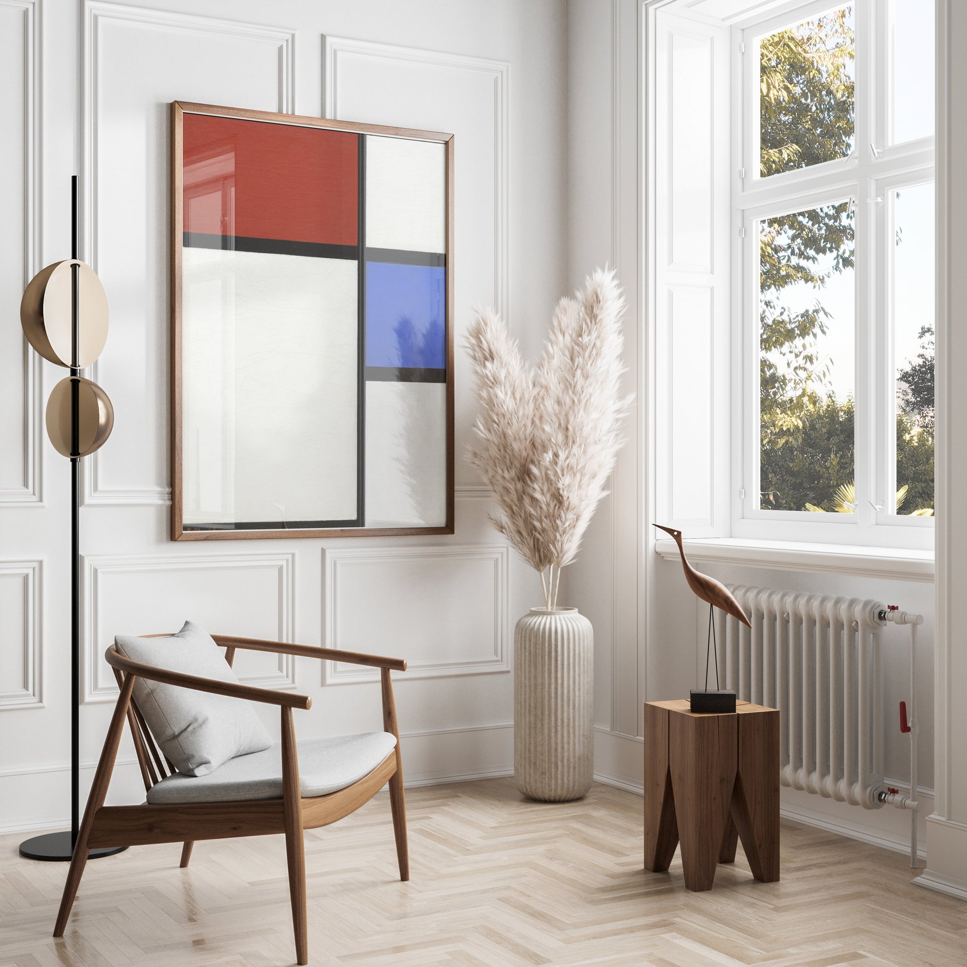 Premium Poster of Abstract Geometric Design with Red and Blue Posters