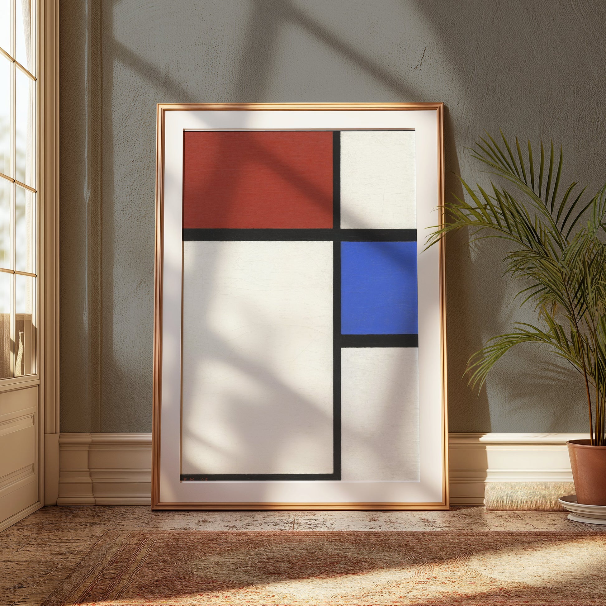 Premium Poster of Abstract Geometric Design with Red and Blue Posters