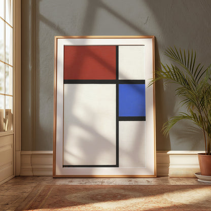 Premium Poster of Abstract Geometric Design with Red and Blue Posters