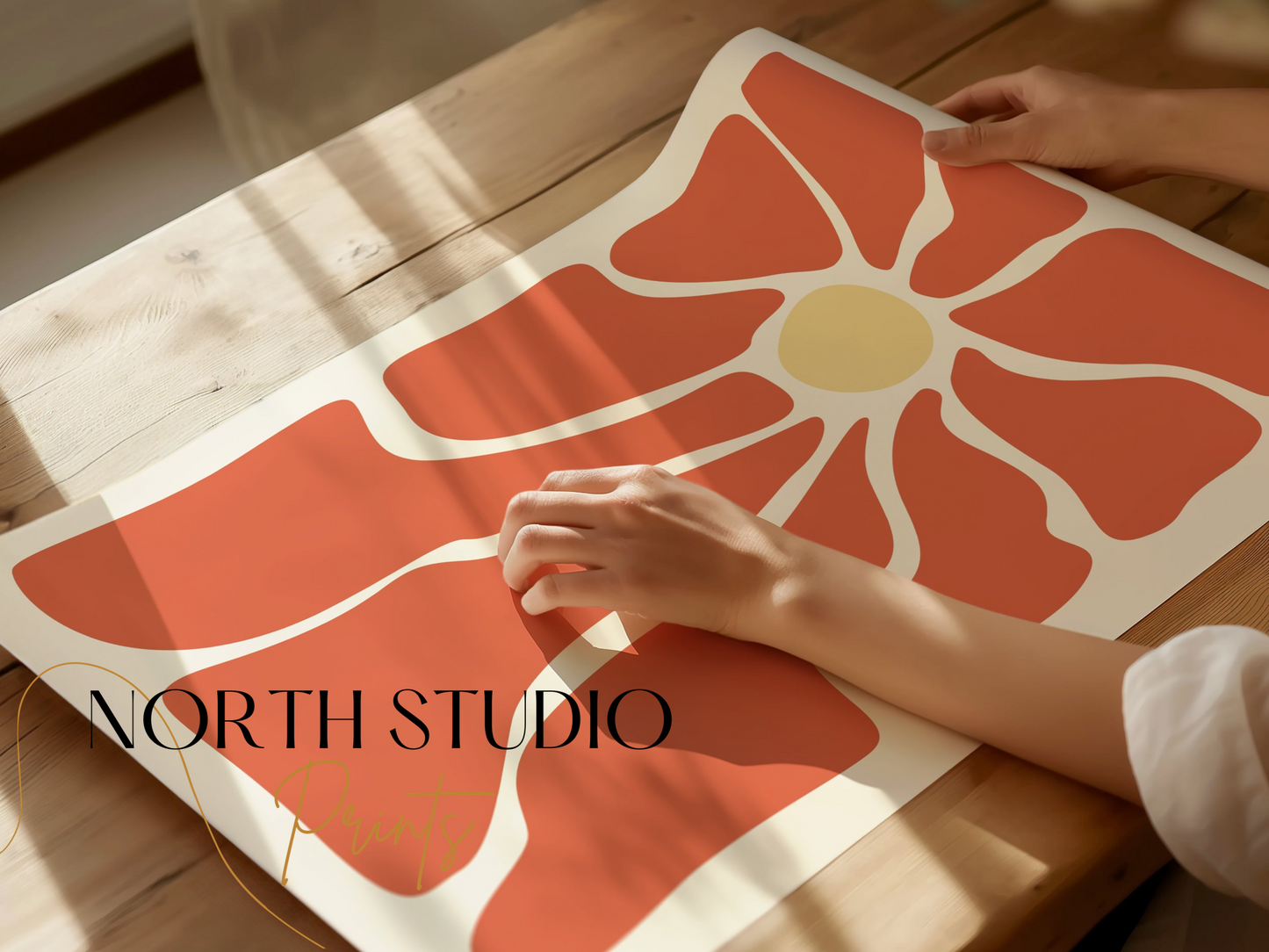 Premium Poster of Abstract Geometric Floral Design Art Prints Posters