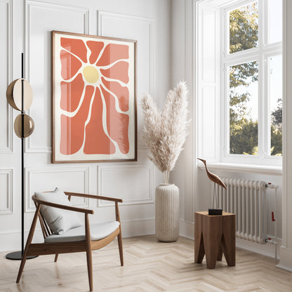 Premium Poster of Abstract Geometric Floral Design Art Prints Posters