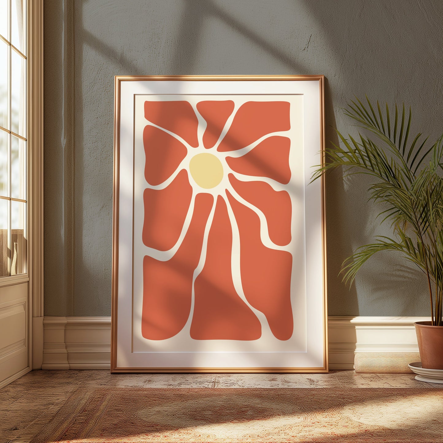 Premium Poster of Abstract Geometric Floral Design Art Prints Posters