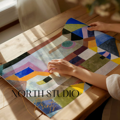 Premium Poster of Abstract Geometric Shapes in Vivid Colors Posters