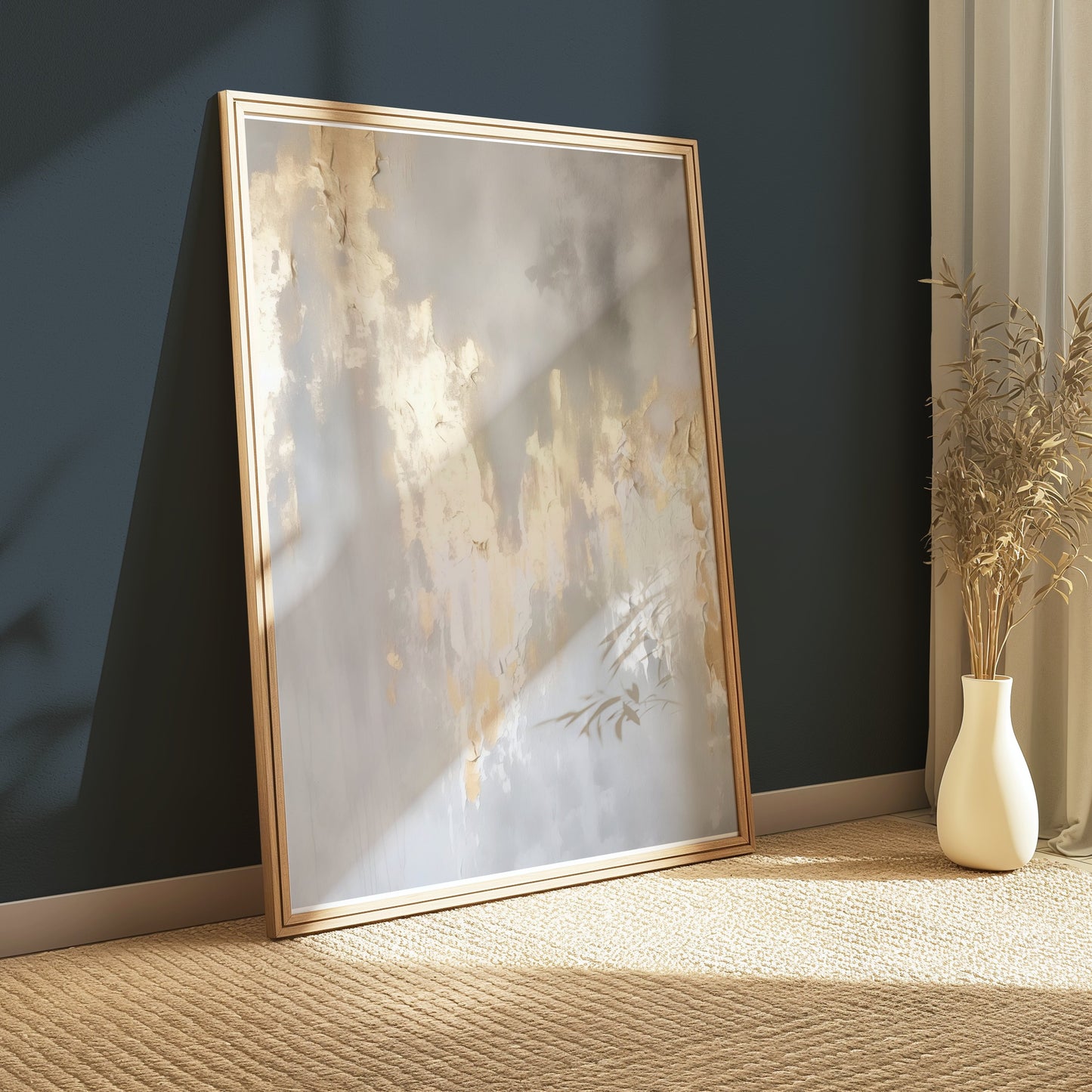 Premium Poster of Abstract Gold and Gray Modern Wall Art Posters
