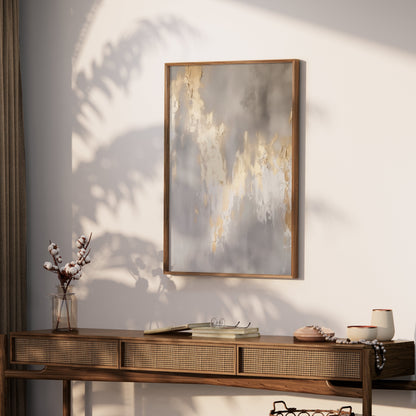 Premium Poster of Abstract Gold and Gray Modern Wall Art Posters