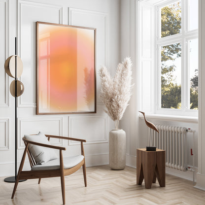 Premium Poster of Abstract Gradient Orange Yellow Rose Aesthetic Posters