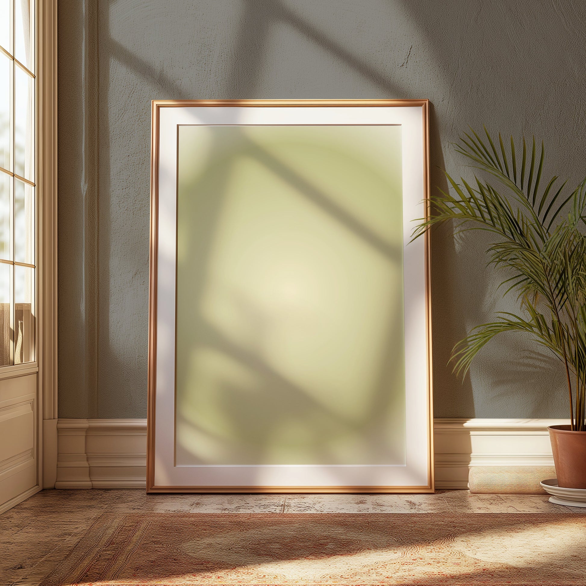 Premium Poster of Abstract Green Gradient Art Circular Pattern Posters