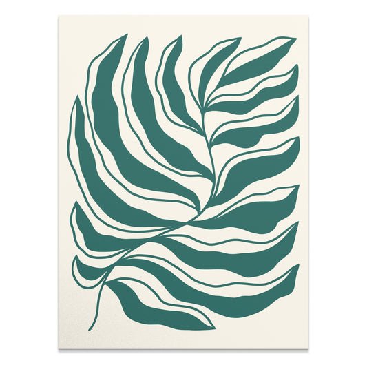 Premium Poster of Abstract Green Leaf Art Wall Posters