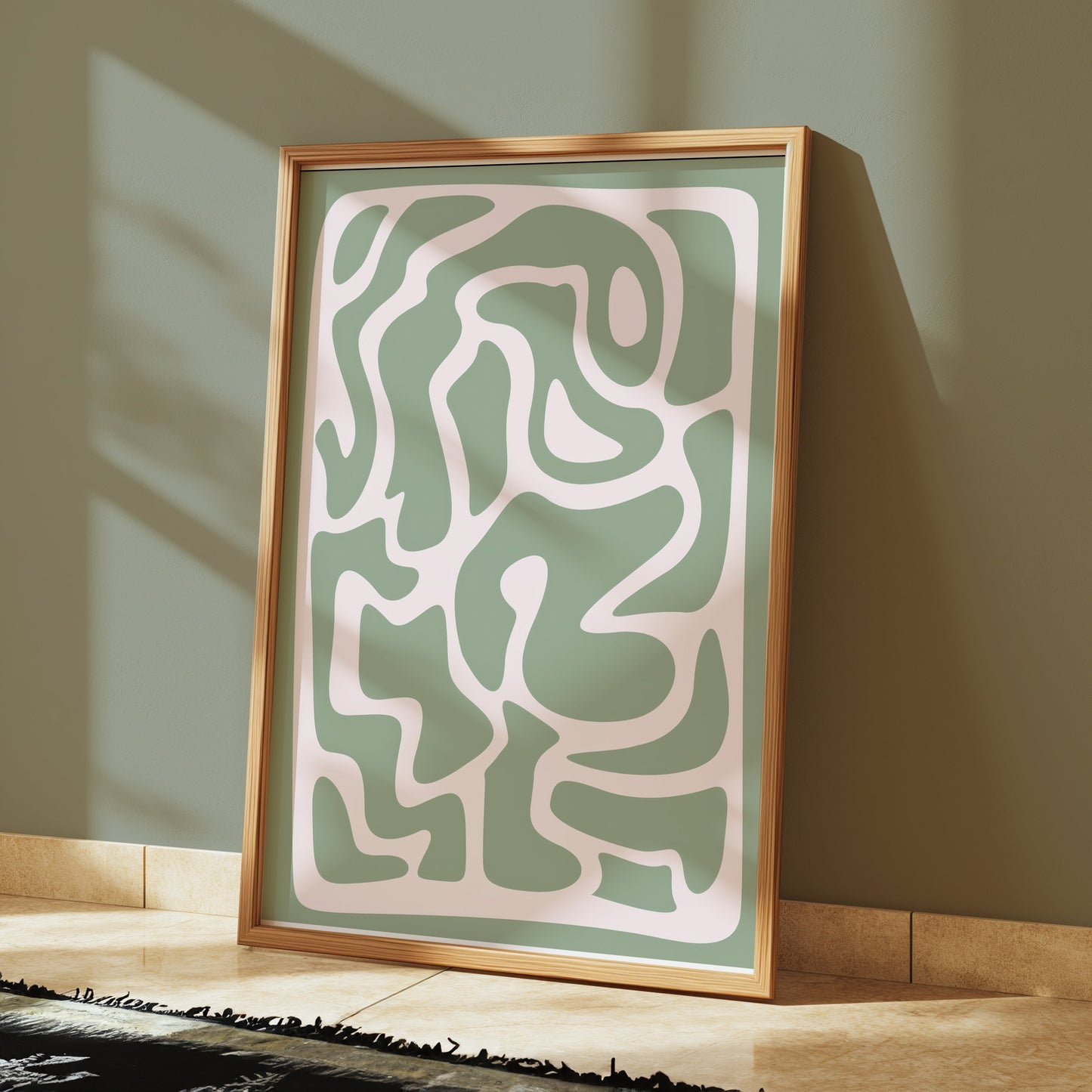 Premium Poster of Abstract Green Maze Pattern Wall Art Posters