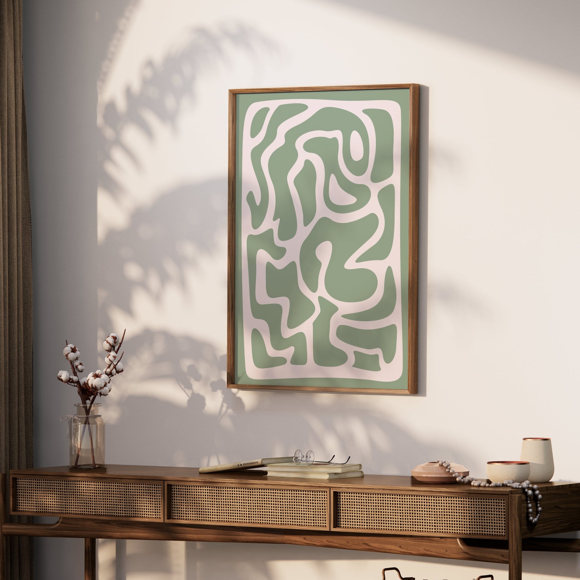 Premium Poster of Abstract Green Maze Pattern Wall Art Posters