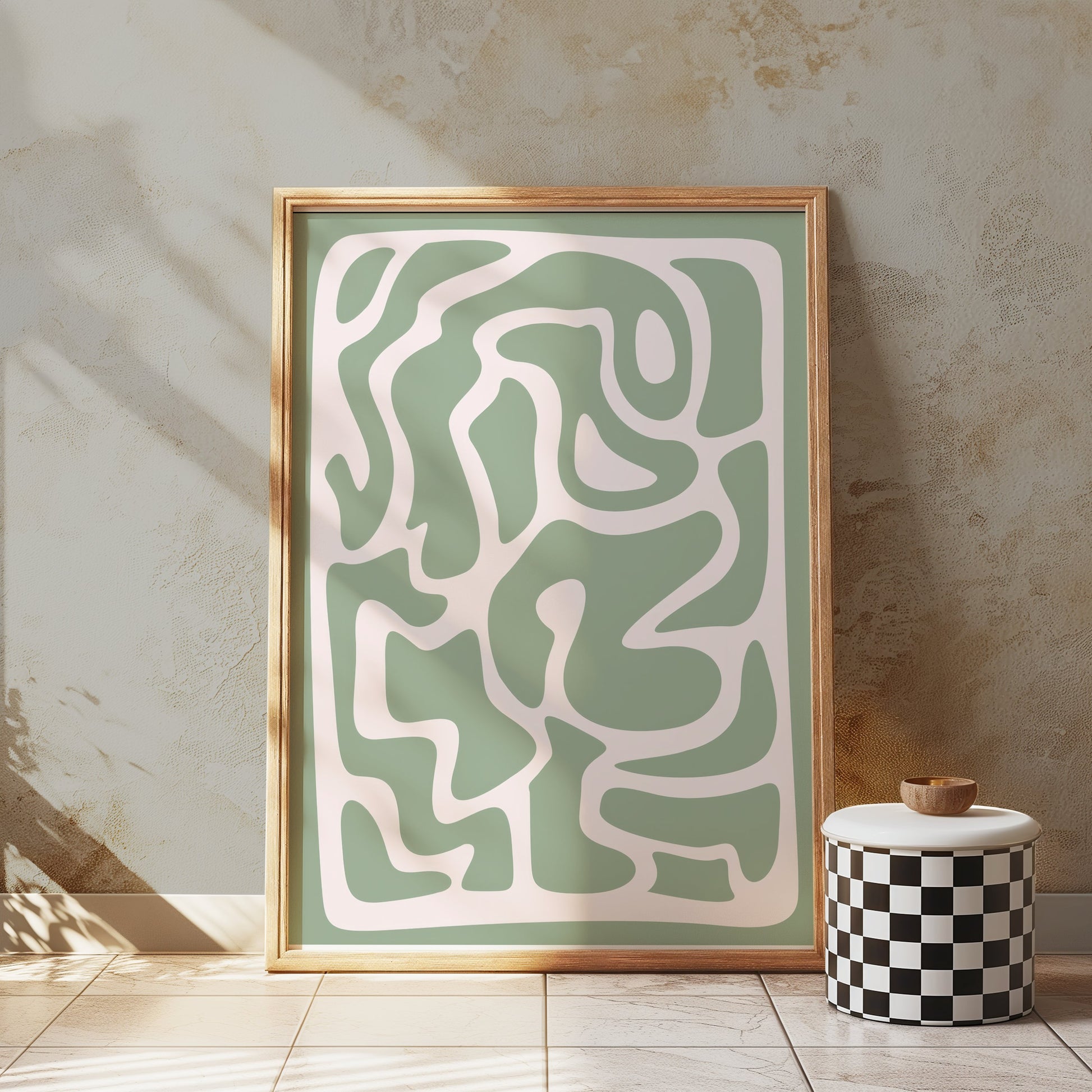 Premium Poster of Abstract Green Maze Pattern Wall Art Posters