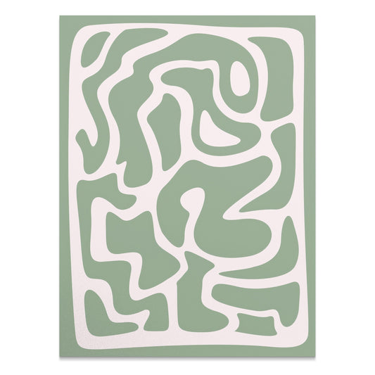 Premium Poster of Abstract Green Maze Pattern Wall Art Posters