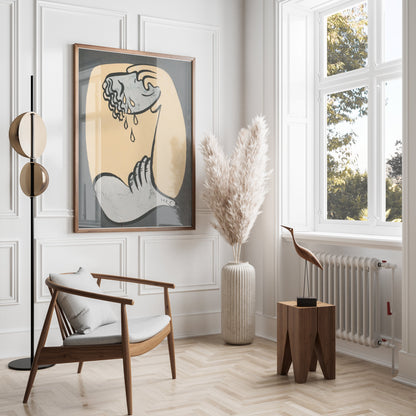 Premium Poster of Abstract Hand Holding Head by Wavy Tears Posters