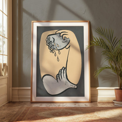 Premium Poster of Abstract Hand Holding Head by Wavy Tears Posters