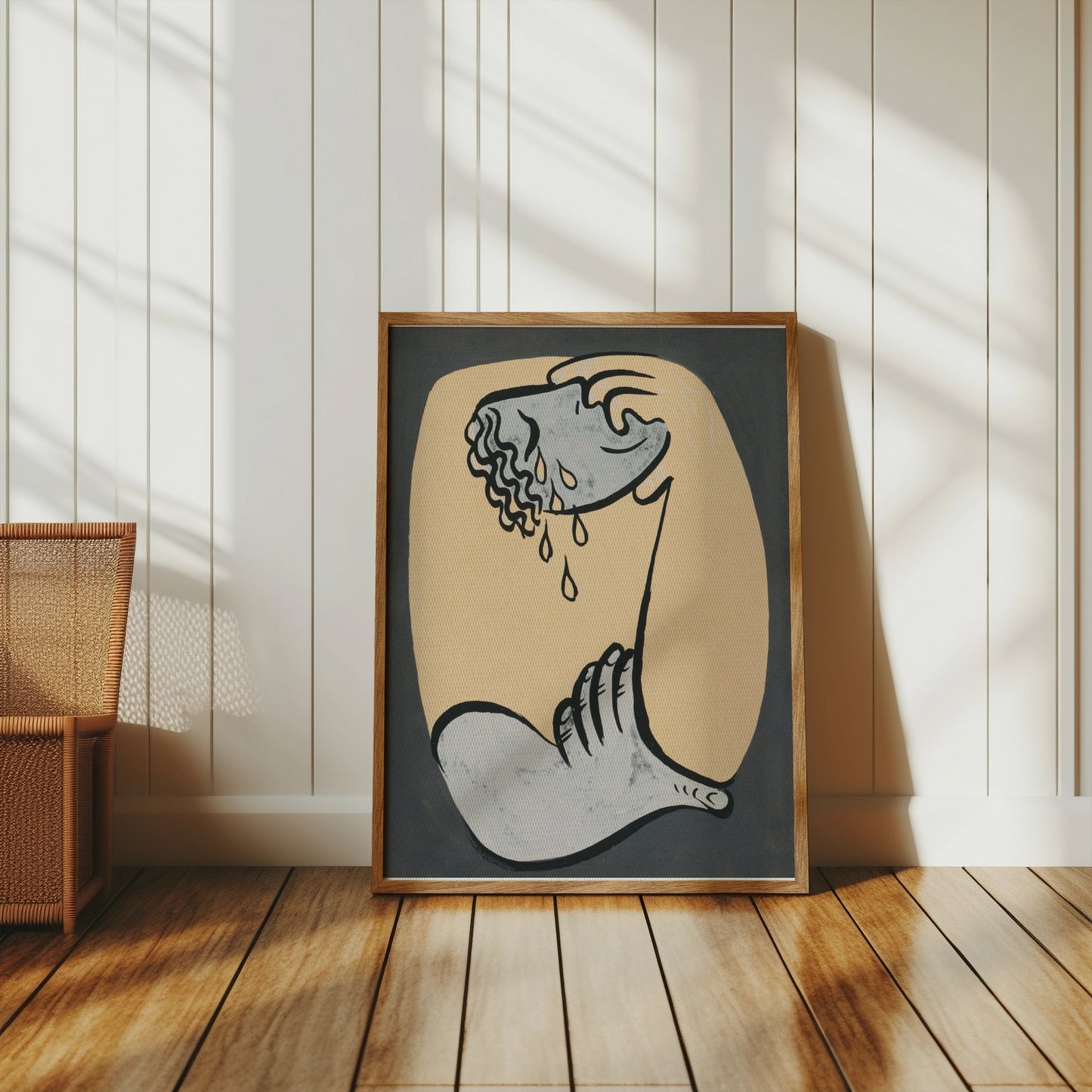 Premium Poster of Abstract Hand Holding Head by Wavy Tears Posters